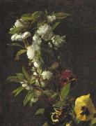 Henri Fantin-Latour  Kersenbloesem en violen. oil painting